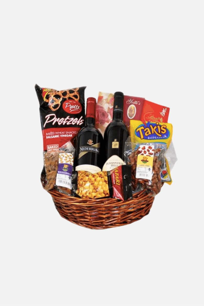 Dual Wine Gourmet Snack Basket