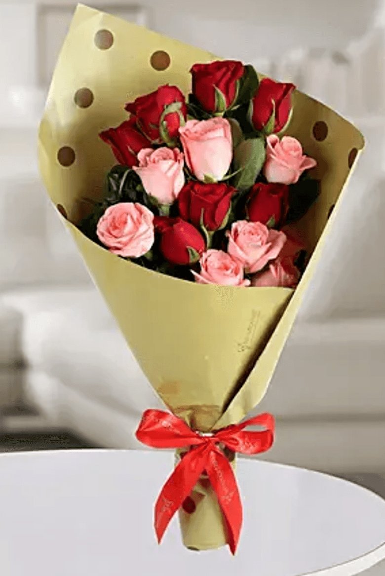 Red & Pink Romance Rose Bouquet